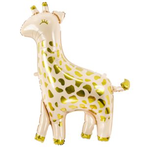 Шар фольгированный Жираф золотистый