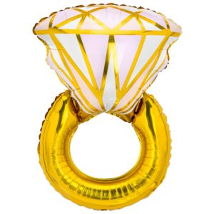 Шар фольгированный Кольцо с бриллиантом золотое