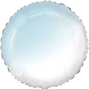 Шар фольгированный Круг пастель бело-голубой 18 дюймов
