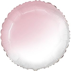 Шар фольгированный Круг пастель бело-розовый 18 дюймов