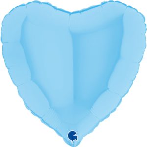 Шар фольгированный Сердце голубое макарун 18 дюймов