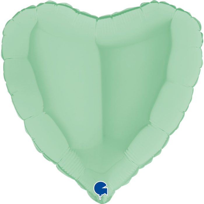 Шар фольгированный Сердце зеленое макарун 18 дюймов
