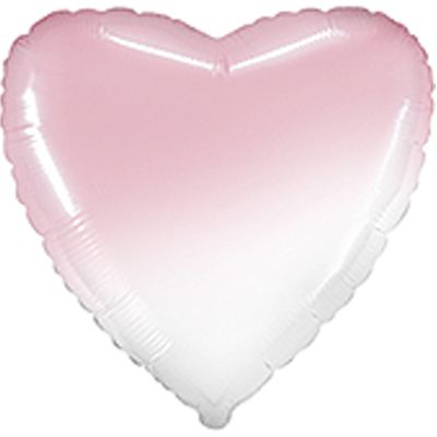 Шар фольгированный Сердце пастель бело-розовое 18 дюймов