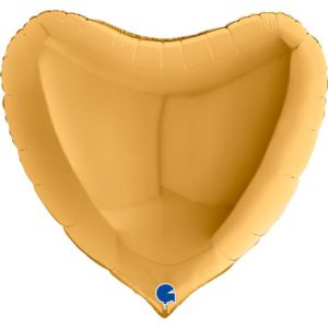 Шар фольгированный Сердце золотое 36 дюймов