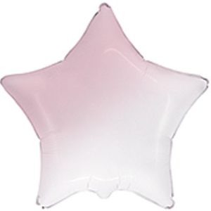 Шар фольгированный Звезда бело-розовая 18 дюймов