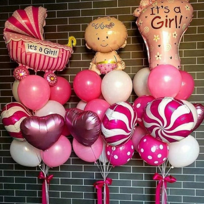 Набор шаров на выписку для девочки №37