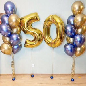Воздушные шары 50 лет хром