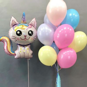 Набор шаров для девочки Кошка единорог розовая