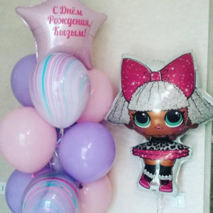 Набор шаров для девочки Кукла с бантиком
