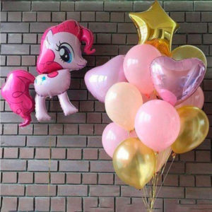 Набор шаров для девочки Пони розовый