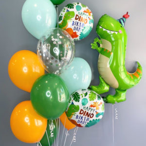 Набор шаров для мальчика Динозаврик в колпачке