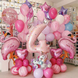 Набор шариков на детский праздник Фламинго