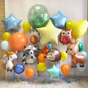 Набор шариков на детский праздник Яркие зверята